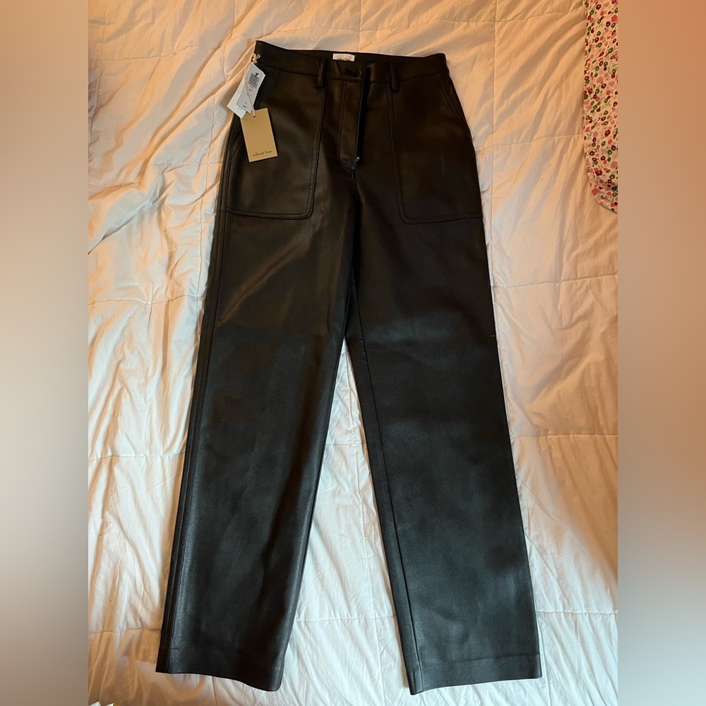 Aritzia black leather pants size 6